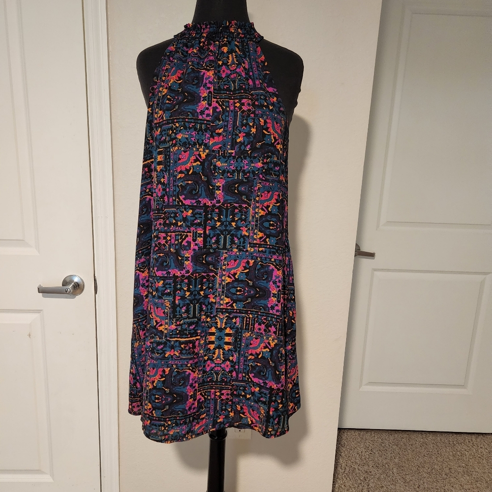 Allison Joy Colorful Halter Neck Dress